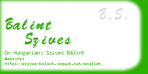 balint szives business card