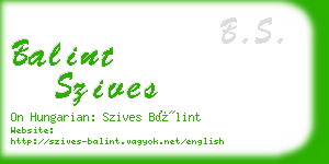 balint szives business card